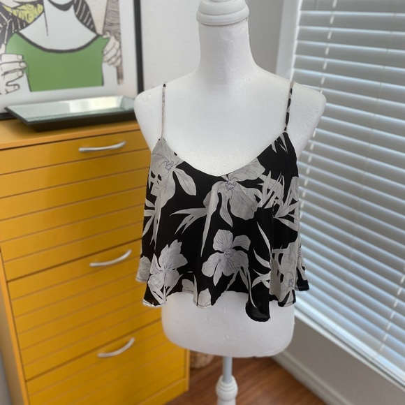Show Me Your MuMu Tops - Show Me Your MuMu Black and White Crop Camisole